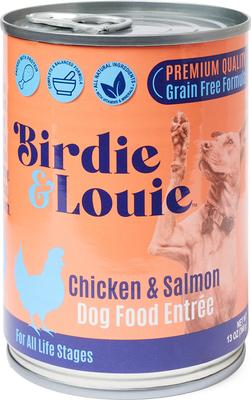 BIRDIE & LOUIE Chicken & Salmon Flavored Canned Pate Dog Food, 13