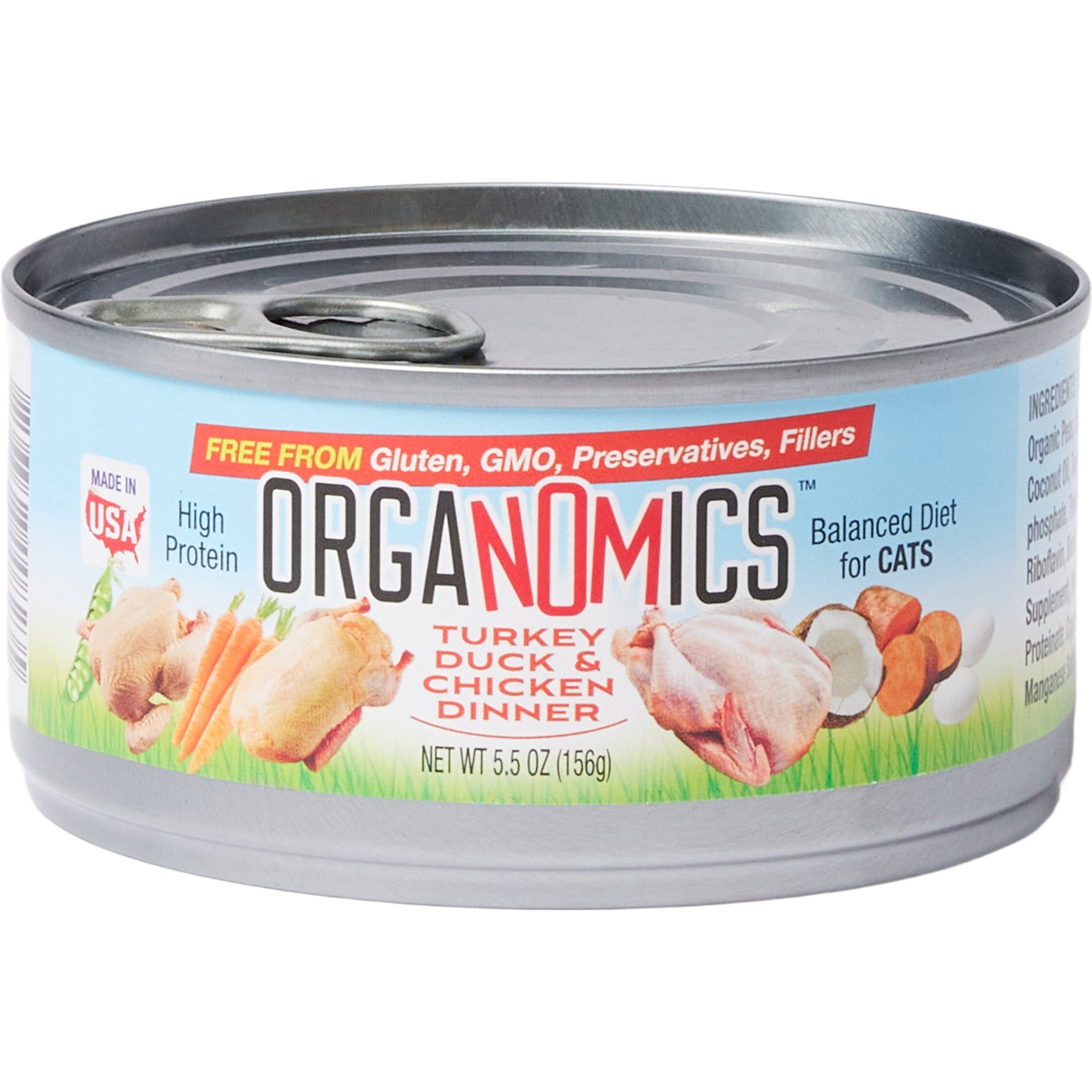 OrgaNOMics Turkey, Duck & Chicken Dinner Grain-Free Pate Wet Cat Food, 5.5-oz can, case of 24