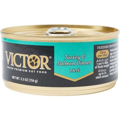 VICTOR VICTOR Turkey & Salmon Dinner Pate Wet Cat Food or Topper, 5.5-oz, case of 24