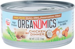 OrgaNOMics Chicken Dinner Grain-Free Pate Wet Cat Food, 5.5-oz can, case of 24
