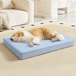 LFC PETS Cooling Orthopedic Dog Bed with Removable Cover, Blue, X-Large