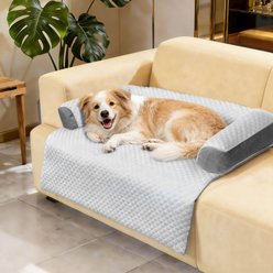 LFC PETS Cooling Sofa Bolster Dog & Cat Couch Cover, Grey, Large