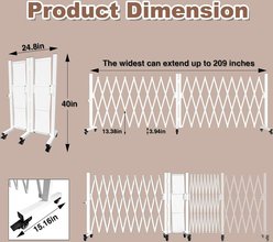WAOWAO Outdoor Portable Aluminum Free Standing Dog Gate, 41 x 209-in, Black slide 2 of 6
