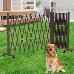 WAOWAO Outdoor Portable Aluminum Free Standing Dog Gate, 41 x 209-in, Black