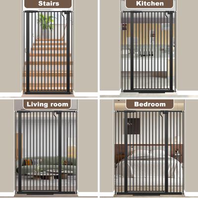 Show full view: WAOWAO Extra Tall Adjustable Pressure Mounted Dog & Cat Gate, 56-in, Black slide 6 of 9
