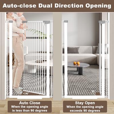 Show full view: WAOWAO Extra Tall Adjustable Pressure Mounted Dog & Cat Gate, 56-in, Black slide 7 of 9