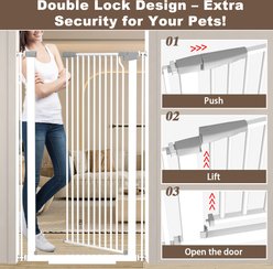 WAOWAO Indoor Metal Pressure Mounted Dog & Cat Gate, 48-in, White slide 2 of 8