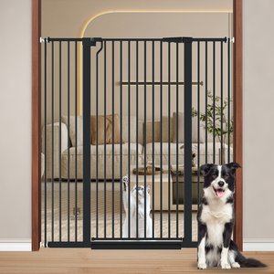 WAOWAO Extra Tall Adjustable Pressure Mounted Dog & Cat Gate, 48-in, Black