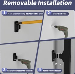 WAOWAO Metal Free Standing Dog Indoor Barrier Gate, 120-in, 6-panel, Black slide 2 of 8