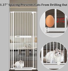 WAOWAO Adjustable Metal Pressure Mounted Dog & Cat Gate, 36-in, White slide 2 of 6