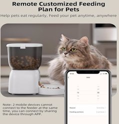 Bencmate Dual Power Smart Automatic App Control Portion Plastic Dog & Cat Feeder, 4-L, White, Medium slide 2 of 8