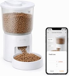Bencmate Automatic Smart Timed App Control Portion Plastic Dog & Cat Feeder, 3-L, White, Medium