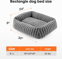 AIPERRO Rectangular Pillow-Shaped Bolster Dog & Cat Bed with Removable Cover, Brown, X-Large slide 2 of 8
