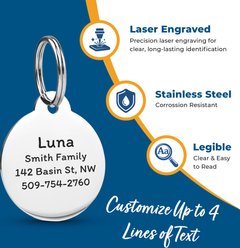GoTags House Personalized Stainless Steel Dog & Cat ID Tag, Rose Gold, Regular slide 2 of 6
