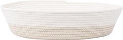 Kitty City Woven Bolster Cat Bed with Pillow & Removable Cover, Tan & White