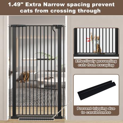 Show full view: WAOWAO Extra Tall Adjustable Pressure Mounted Dog & Cat Gate, 56-in, Black slide 4 of 9