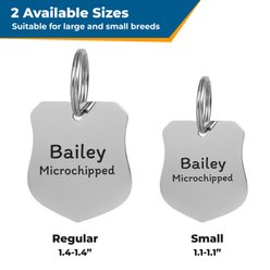 GoTags Badge Personalized Stainless Steel Dog & Cat ID Tag, Silver, Regular slide 2 of 6