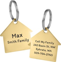 GoTags House Personalized Stainless Steel Dog & Cat ID Tag, Gold, Small slide 1 of 6