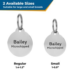 GoTags Round Personalized Stainless Steel Dog & Cat ID Tag, Silver, Regular slide 2 of 6