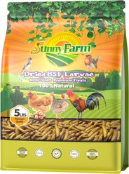 SunnyFarm SF509 Dried Black Soldier Larvae 52% Protein Non-GMO Crumble Chicken Bird Food, 5-lb bag