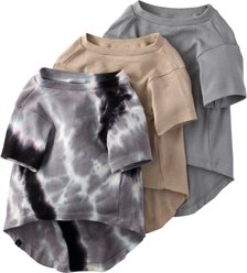 Pet Passion Toby II-The Extra Perfect Dog Tee Shirt, 3 count, Black Sand Tie Dye, Large