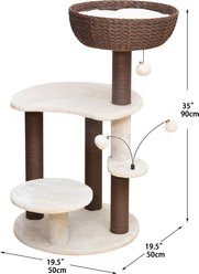 Petpals 35-in Plush Cat Tree, Brown/Cream slide 2 of 8
