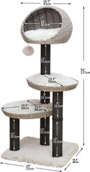 Petpals 50-in Faux Fur Cat Tree, Gray slide 2 of 9