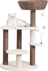 Petpals 35-in Plush Cat Tree, Brown/Cream
