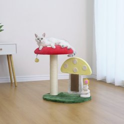 Petpals Mushroom 19-in Plush Cat Perch Tree