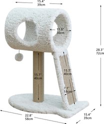 Petpals 27-in Plush Scratching Pad Cat Tree, Cream slide 2 of 9