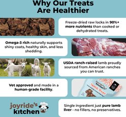 Joyride's Kitchen Premium All Natural Raw Lamb Liver Freeze-Dried Dog Treats, 3-oz bag slide 2 of 5
