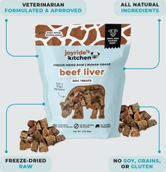 Joyride's Kitchen Premium All Natural Raw Beef Liver Freeze-Dried Dog Treats, 3-oz bag slide 2 of 6