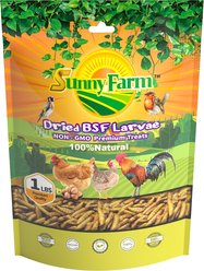 SunnyFarm SF507 Dried Black Soldier Larvae 52% Protein Non-GMO Crumble Chicken Bird Food, 1-lb bag