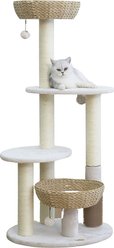 Petpals Pharaoh 49-in Plush Cat Tree, Beige/Cream