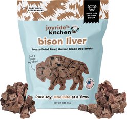 Joyride's Kitchen Premium All Natural Raw Bison Liver Freeze-Dried Dog Treats, 3-oz bag