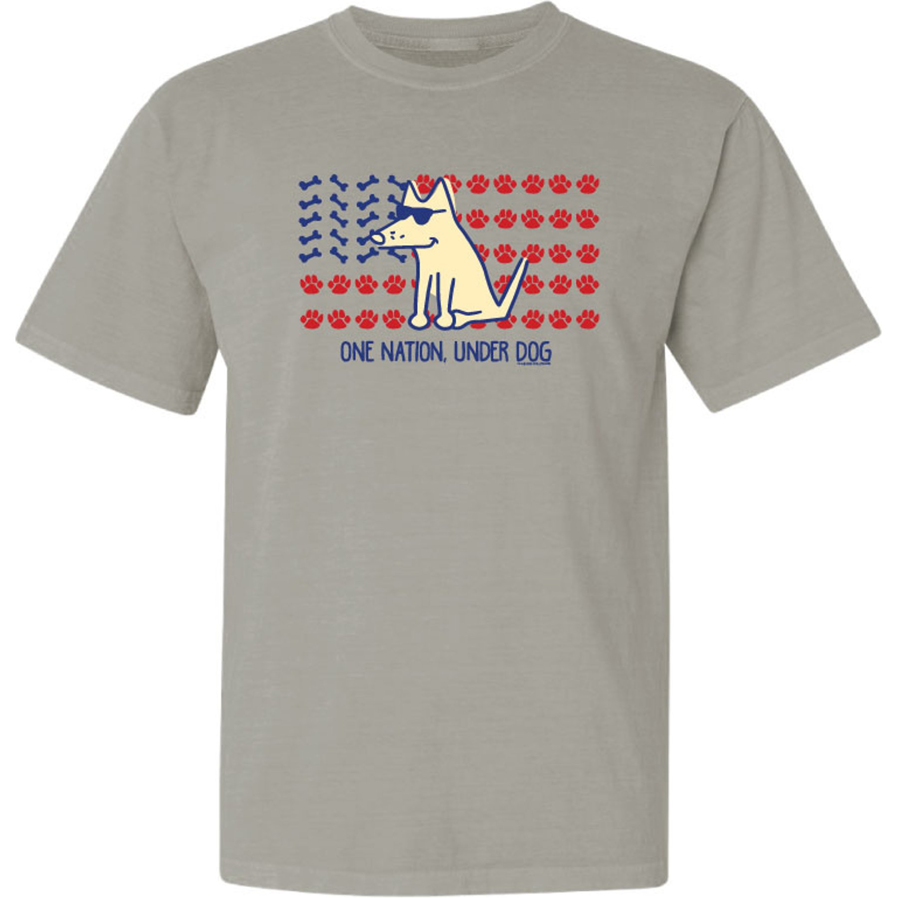 Teddy the Dog One Nation Under Dog Classic Tee, Pebble, Small, T-Shirt
