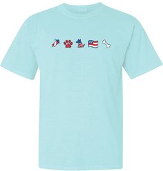Teddy the Dog American Icons Classic Tee, Sky Blue, XXX-Large, T-Shirt