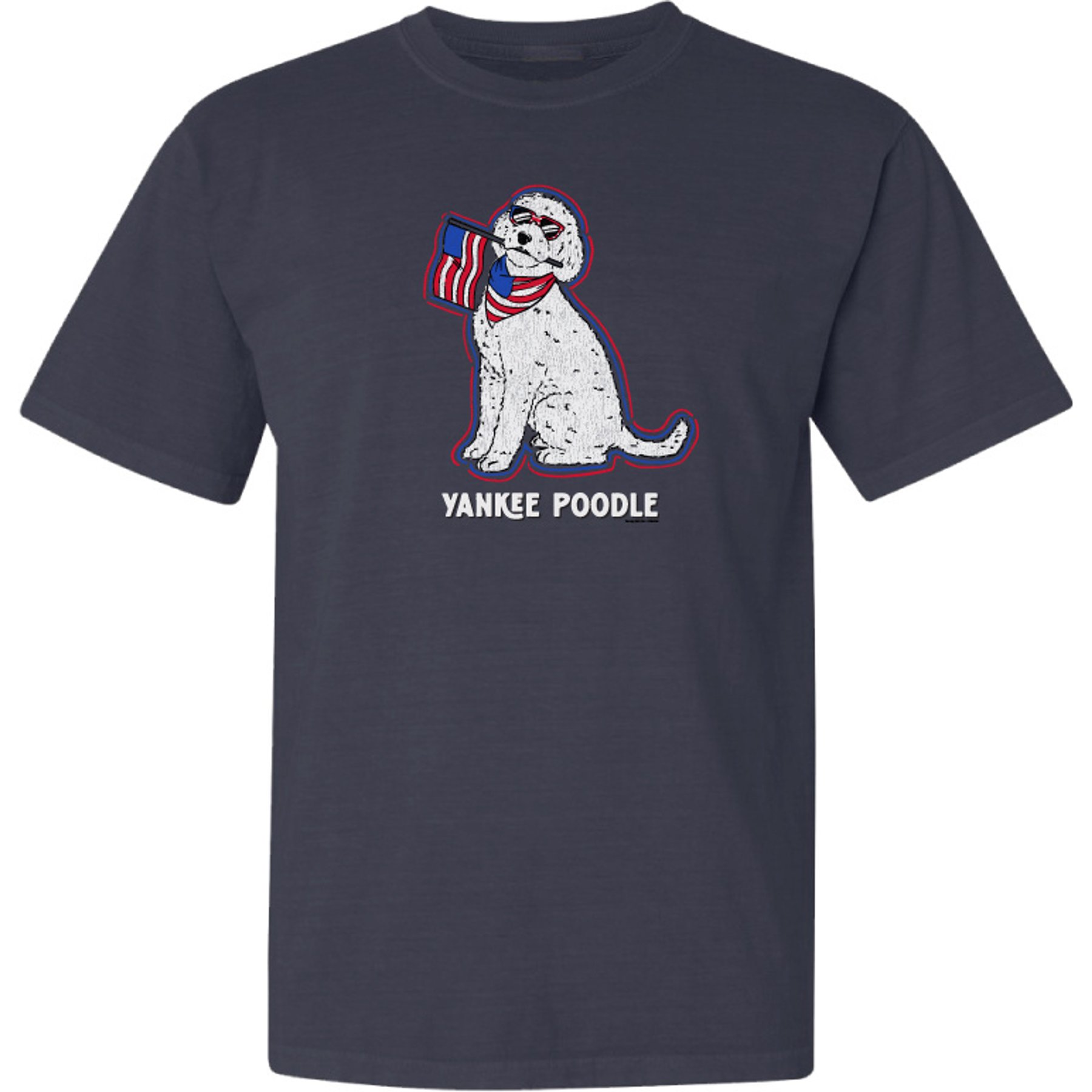 Teddy the Dog Yankee Poodle Classic Tee, Midnight Dream, Small, T-Shirt