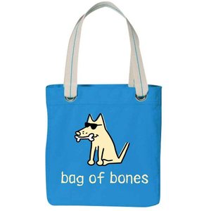 Teddy the Dog Bag of Bones Canvas Tote
