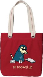 Teddy the Dog All Booked Up Canvas Tote