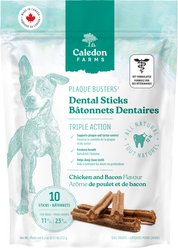 Caledon Farms Plaque Busters Chicken & Bacon Dental Dog Treats, 10 count