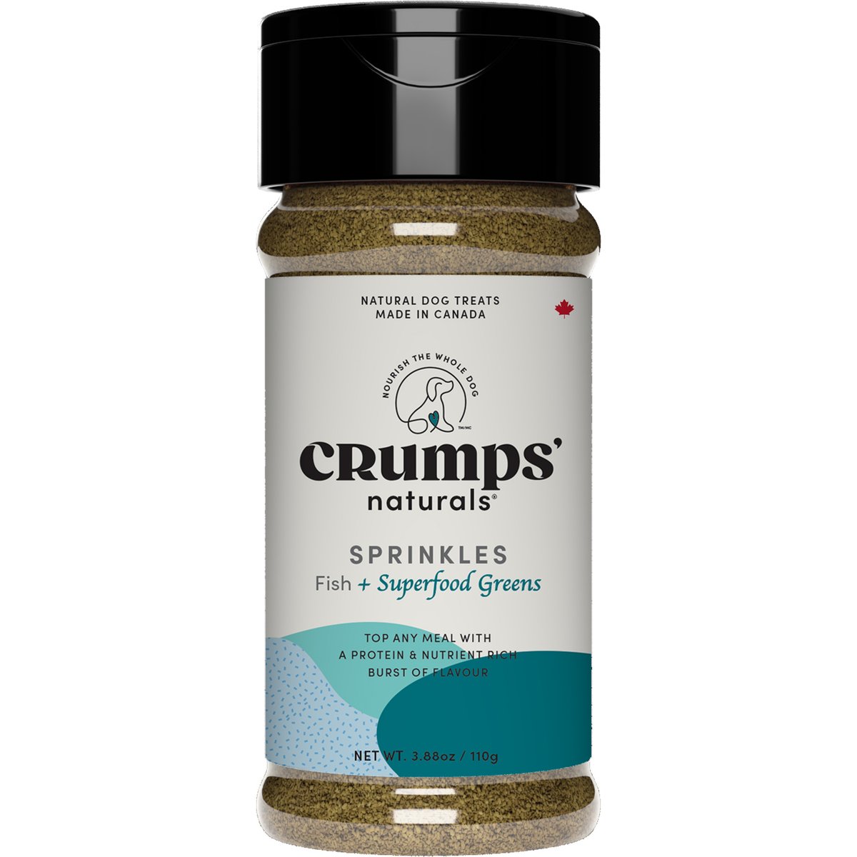 Crumps' Naturals Superfood Sprinkles Fish Green Dog Food Topper, 3.88-oz jar