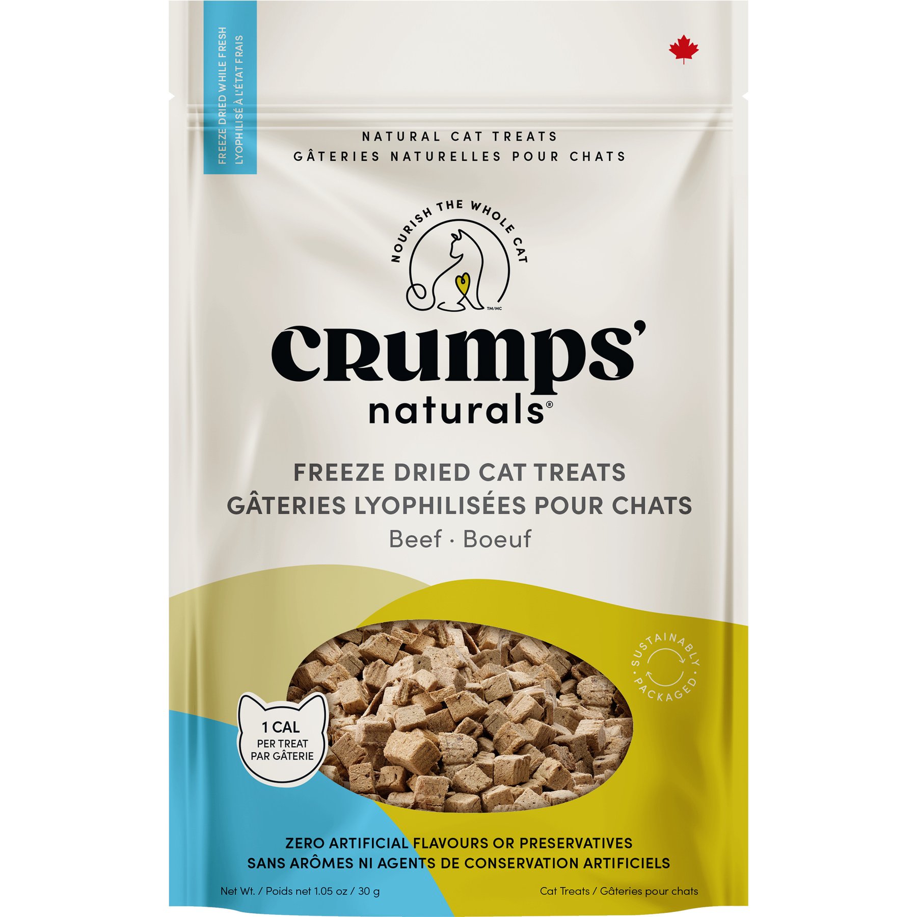 Crumps' Naturals Crumps' Naturals Freeze-Dried Beef Cat Treats, 1.05-oz bag