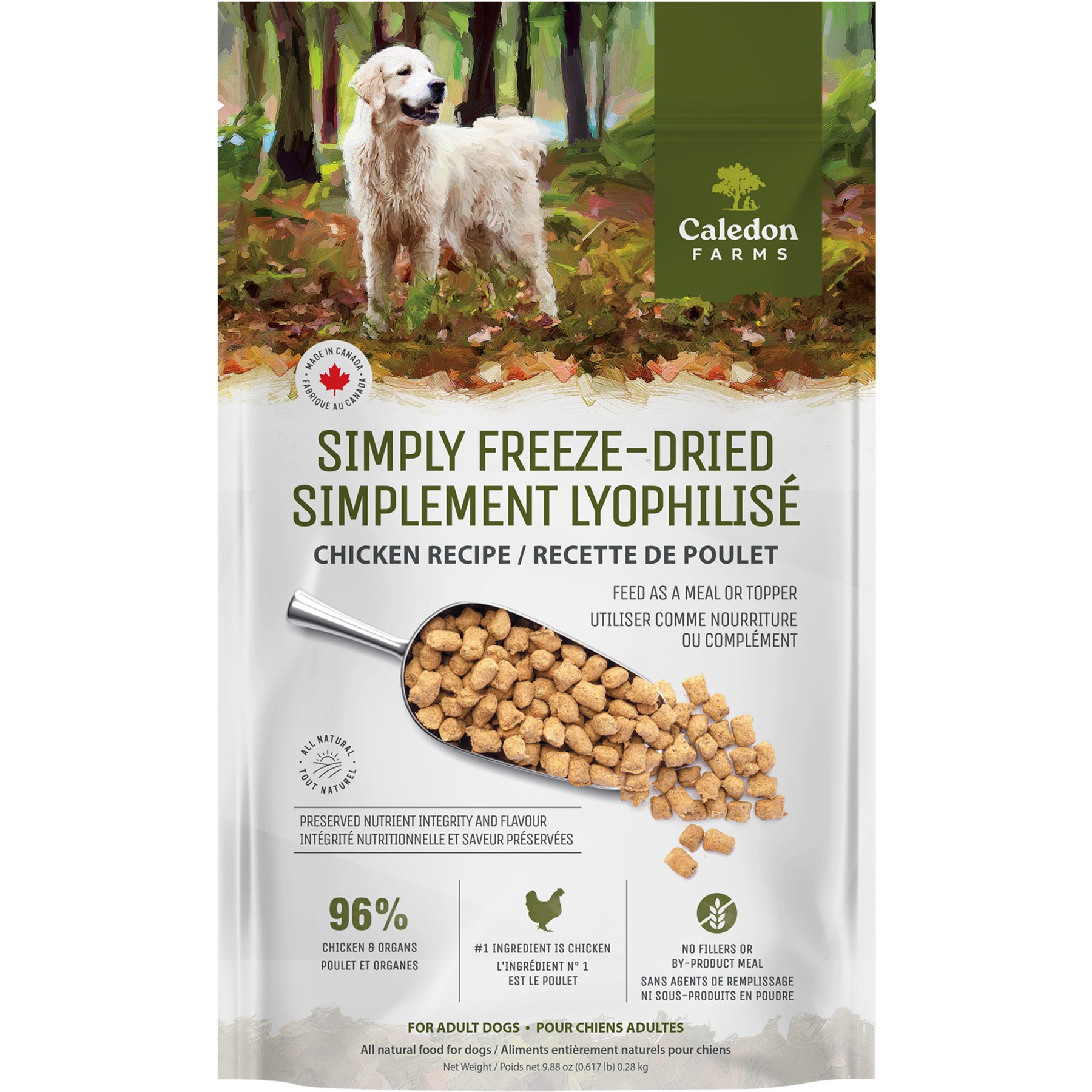 Caledon Farms Simply Freeze-Dried Chicken Recipe Dog Food, 9.88-oz bag