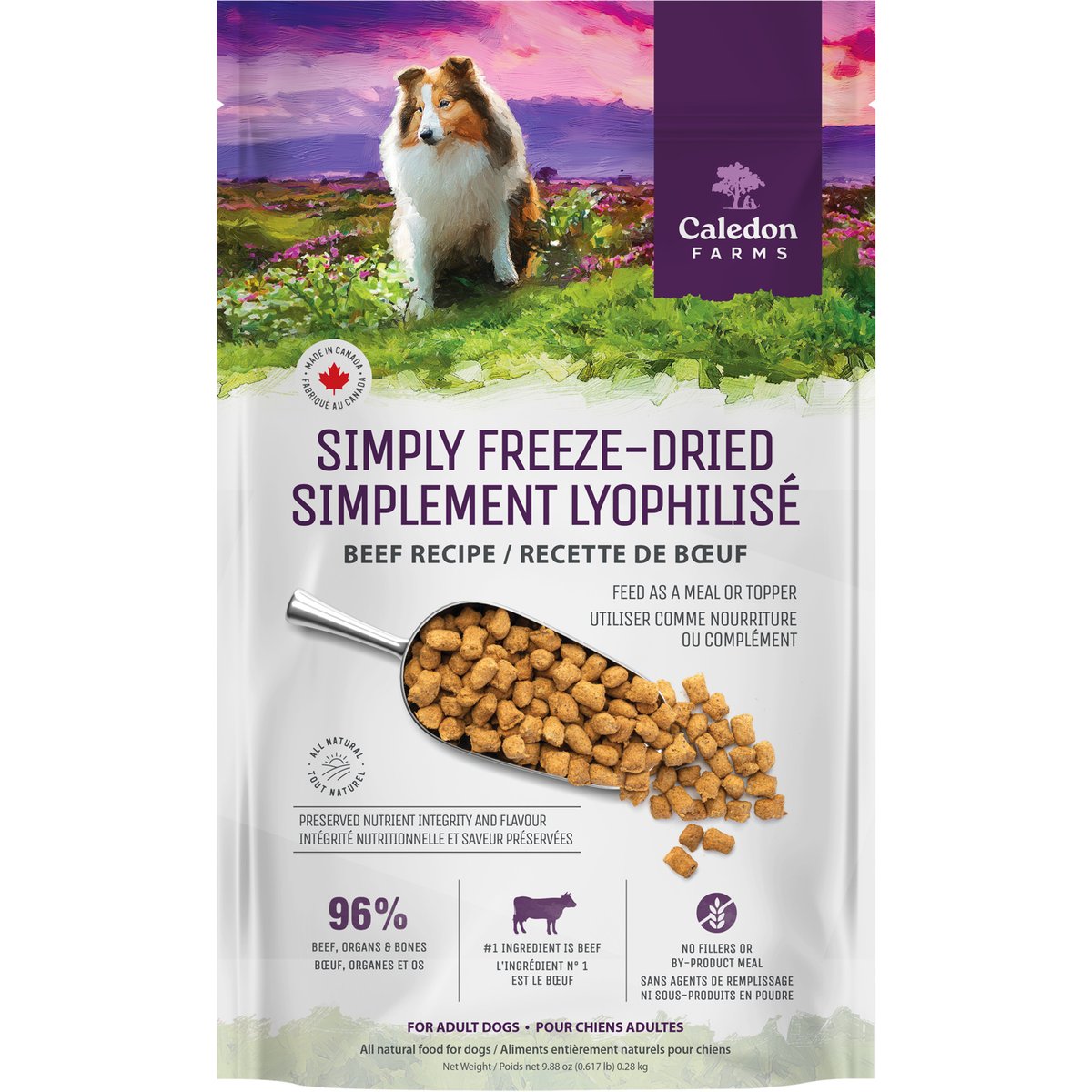 Caledon Farms Simply Freeze-Dried Beef Recipe Dog Food, 9.88-oz bag
