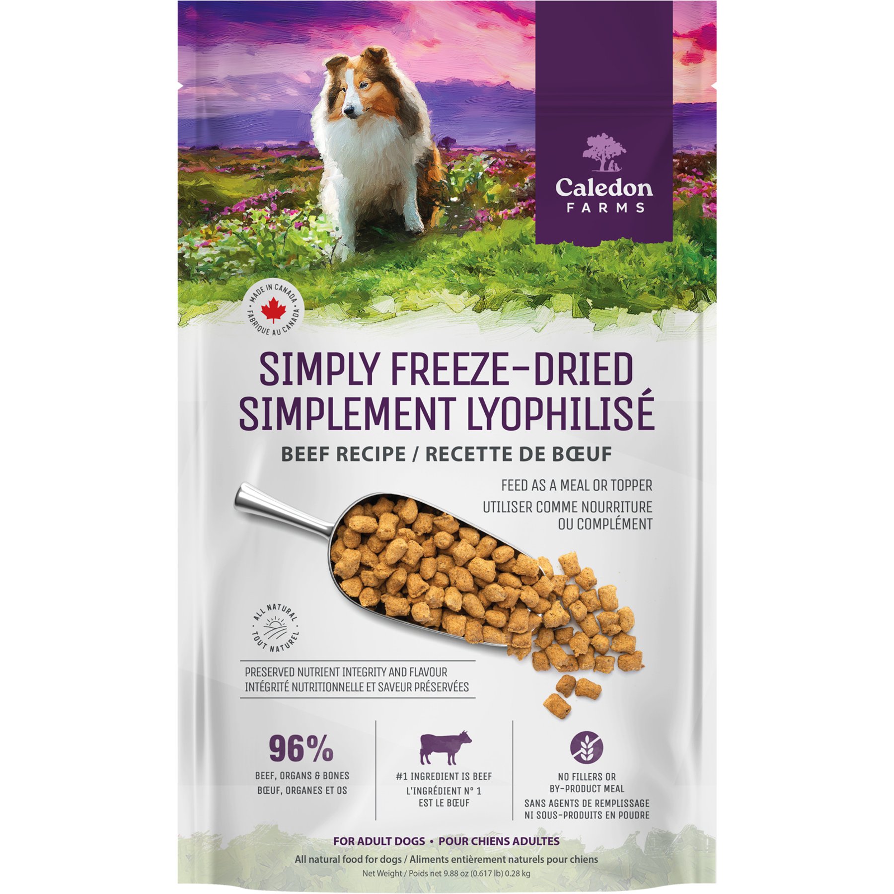 Caledon Farms Simply Freeze-Dried Beef Recipe Dog Food, 9.88-oz bag