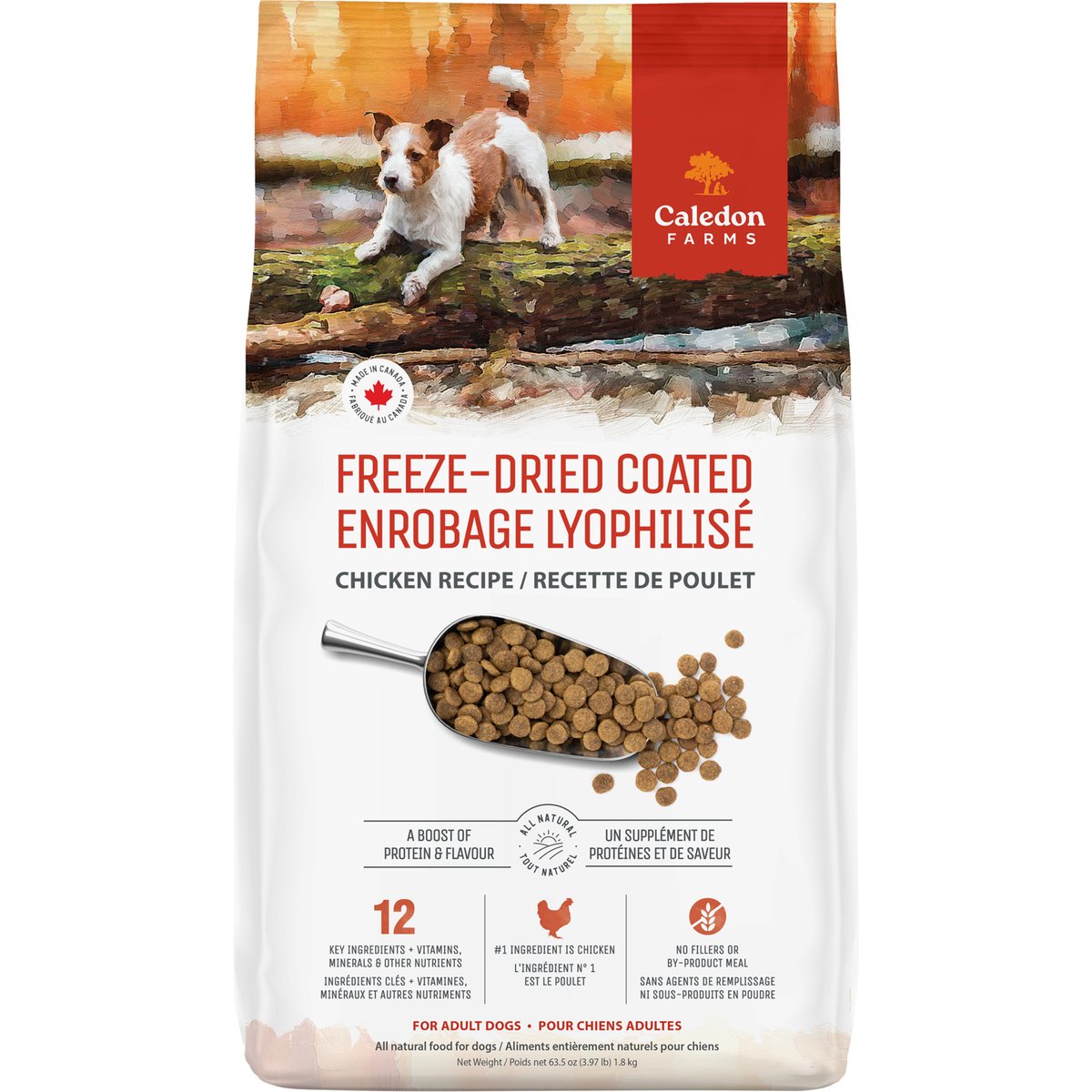 Caledon Farms Freeze-Dried Coated Chicken Recipe Dry Dog Food, 3.97-lb bag