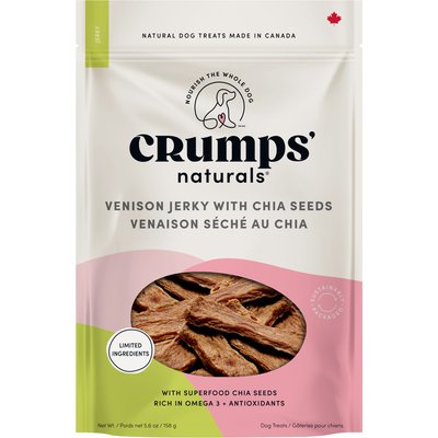 Crumps' Naturals Crumps' Naturals Venison Jerky with Chia Seeds Dog Treats, 5.6-oz bag