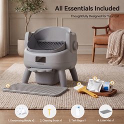 Thereye Open Top Smart Self-Cleaning App Control Automatic Cat Litter Box, Gray slide 2 of 9