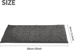 allforpaws Go Fresh Dirty Chenille Dog Doormat, Gray, 63 x 31.5 x 0.4-in slide 2 of 3